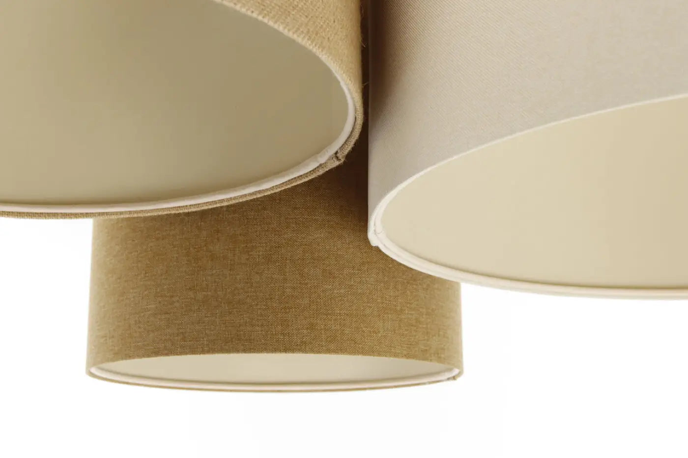 Luminaire Plafonnier Scandinave en Tissu - Trio Boho Elegant (Moutarde/Beige/Crème/Ecru)