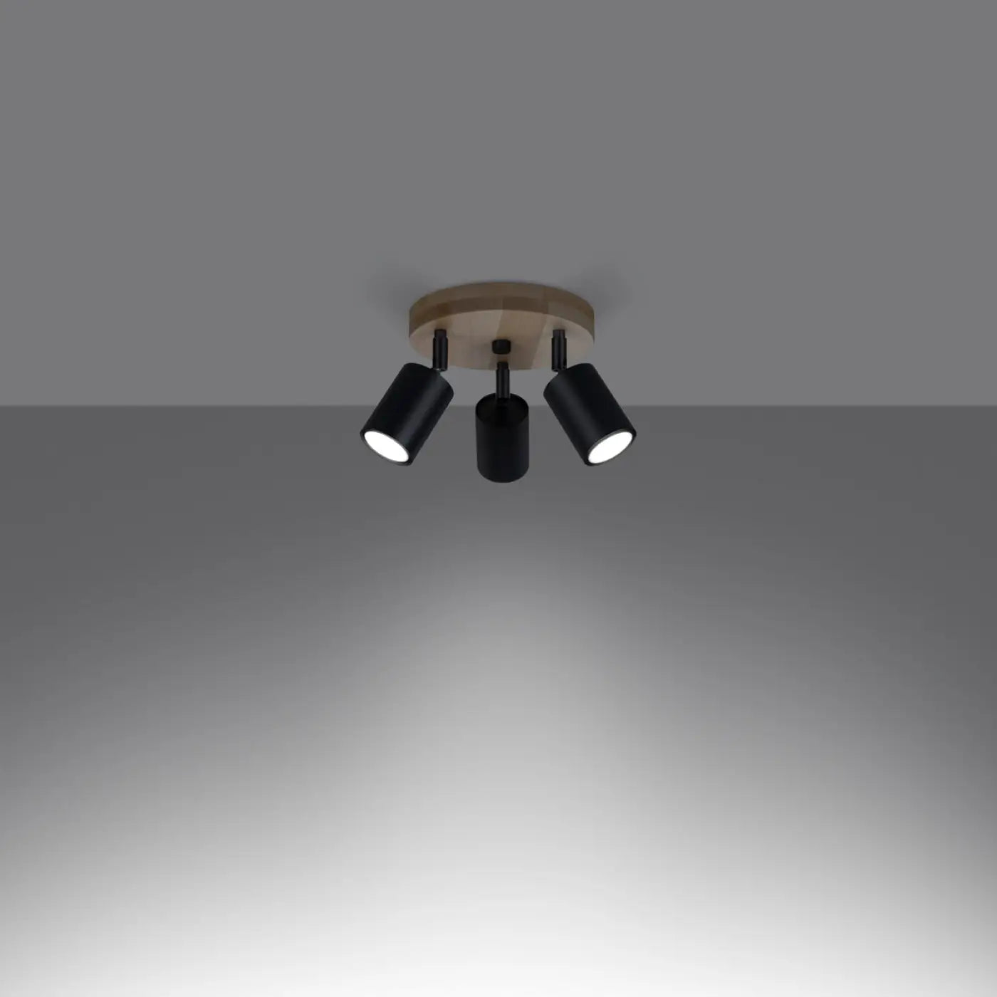 Luminaire Plafonnier en Bois - Verdo 3P (Noir)