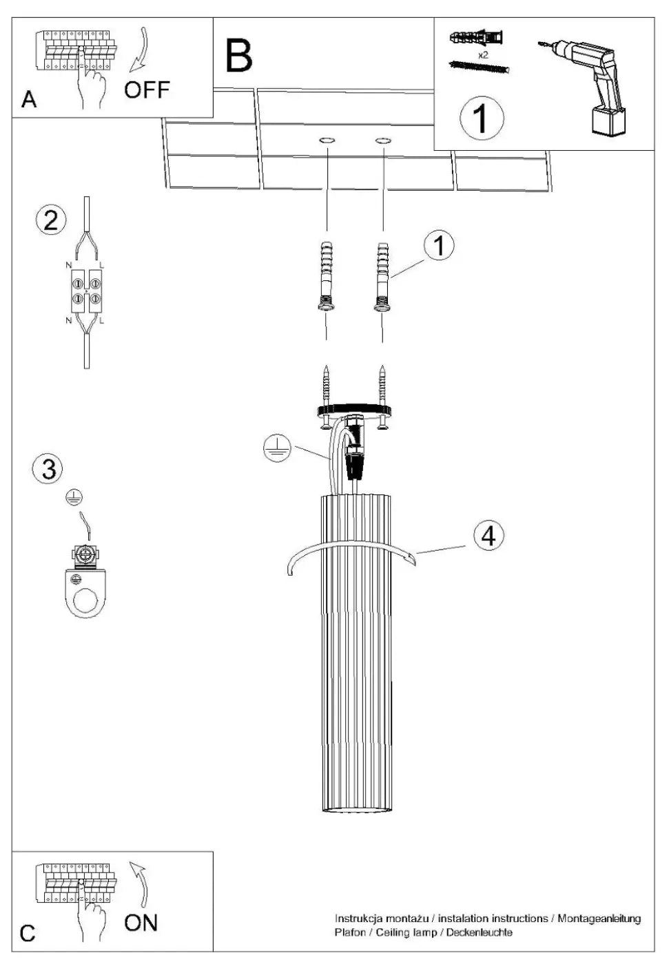 Luminaire Plafonnier - Karbon 40 (Or)