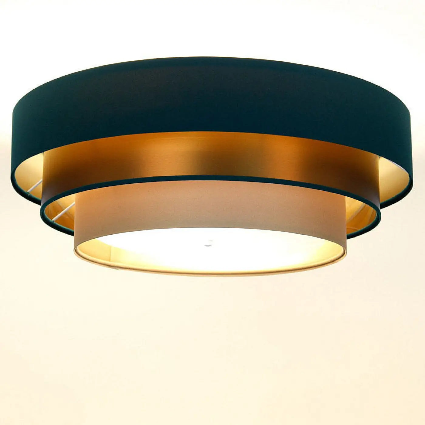 Luminaire Plafonnier Design - Triniti Elegant (Vert/Beige/Cuivre)