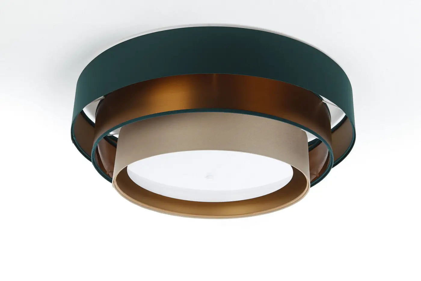 Luminaire Plafonnier Design - Triniti Elegant (Vert/Beige/Cuivre)