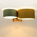 Luminaire Plafonnier en Tissu - Trio Boho Elegant (Moutarde/Gris Vert/Graphite/Ecru)