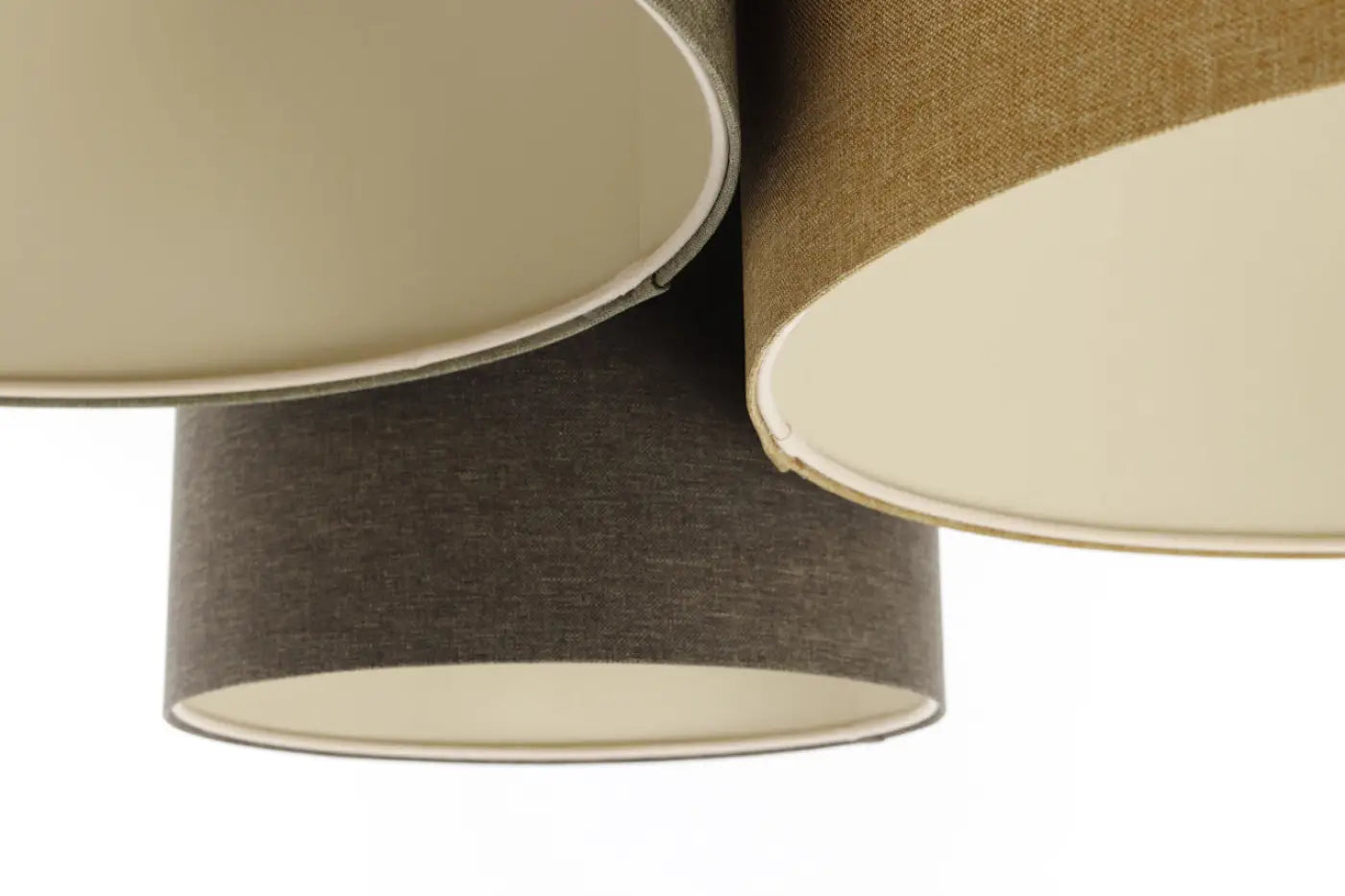 Luminaire Plafonnier en Tissu - Trio Boho Elegant (Moutarde/Gris Vert/Graphite/Ecru)