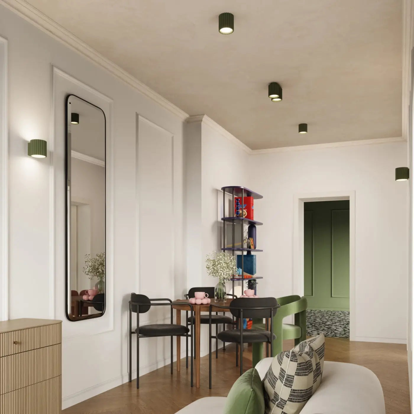 Luminaire Plafonnier Moderne - Aura 1 (Vert Olive)