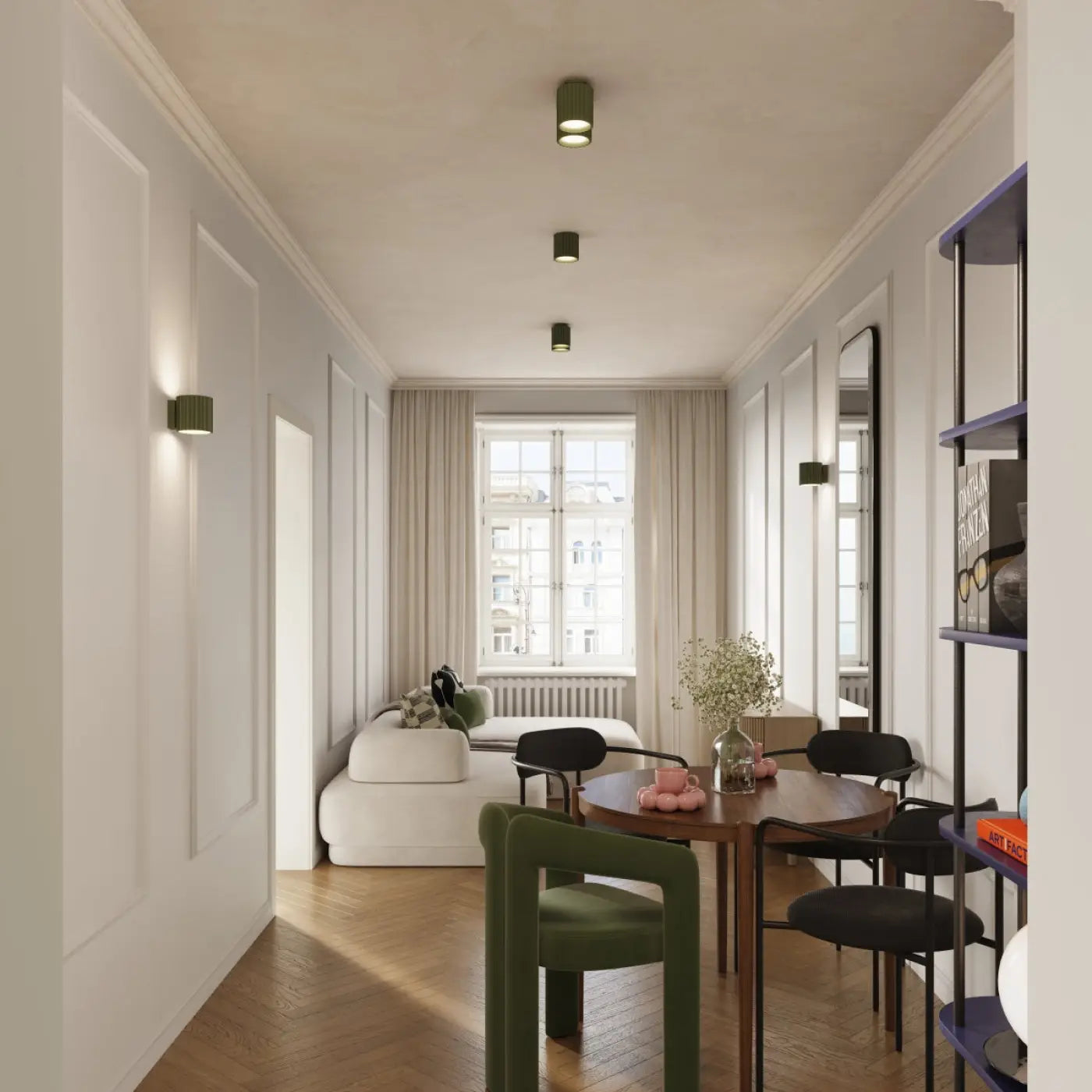 Luminaire Plafonnier Moderne - Aura 1 (Vert Olive)