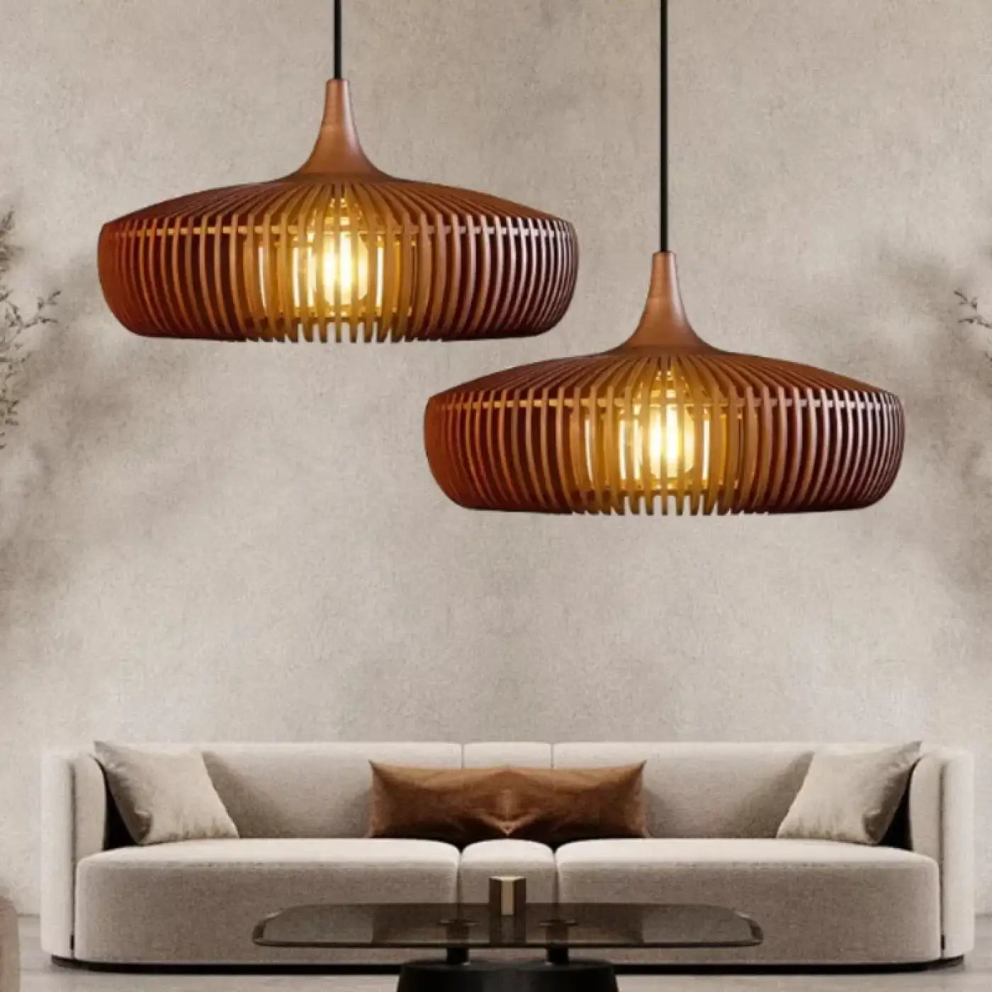 Suspension Luminaire Elegant en Bois - Andilah