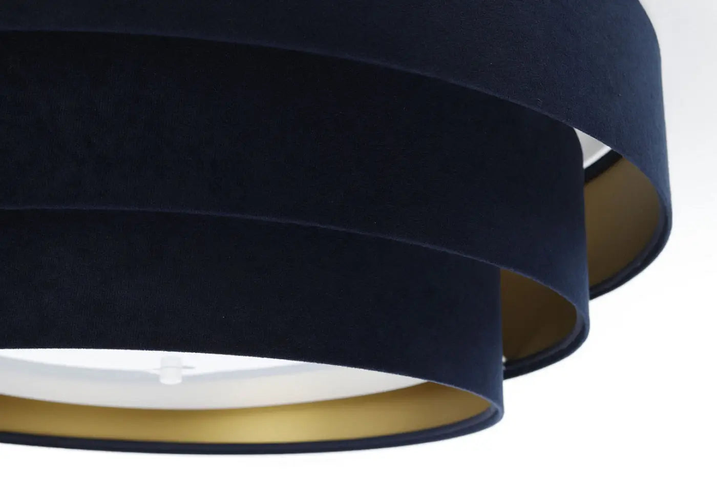 Luminaire Plafonnier Elegant - Triniti Veloursstoff (Bleu Marine/Doré)