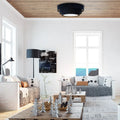 Luminaire Plafonnier Elegant - Triniti Veloursstoff (Bleu Marine/Doré)