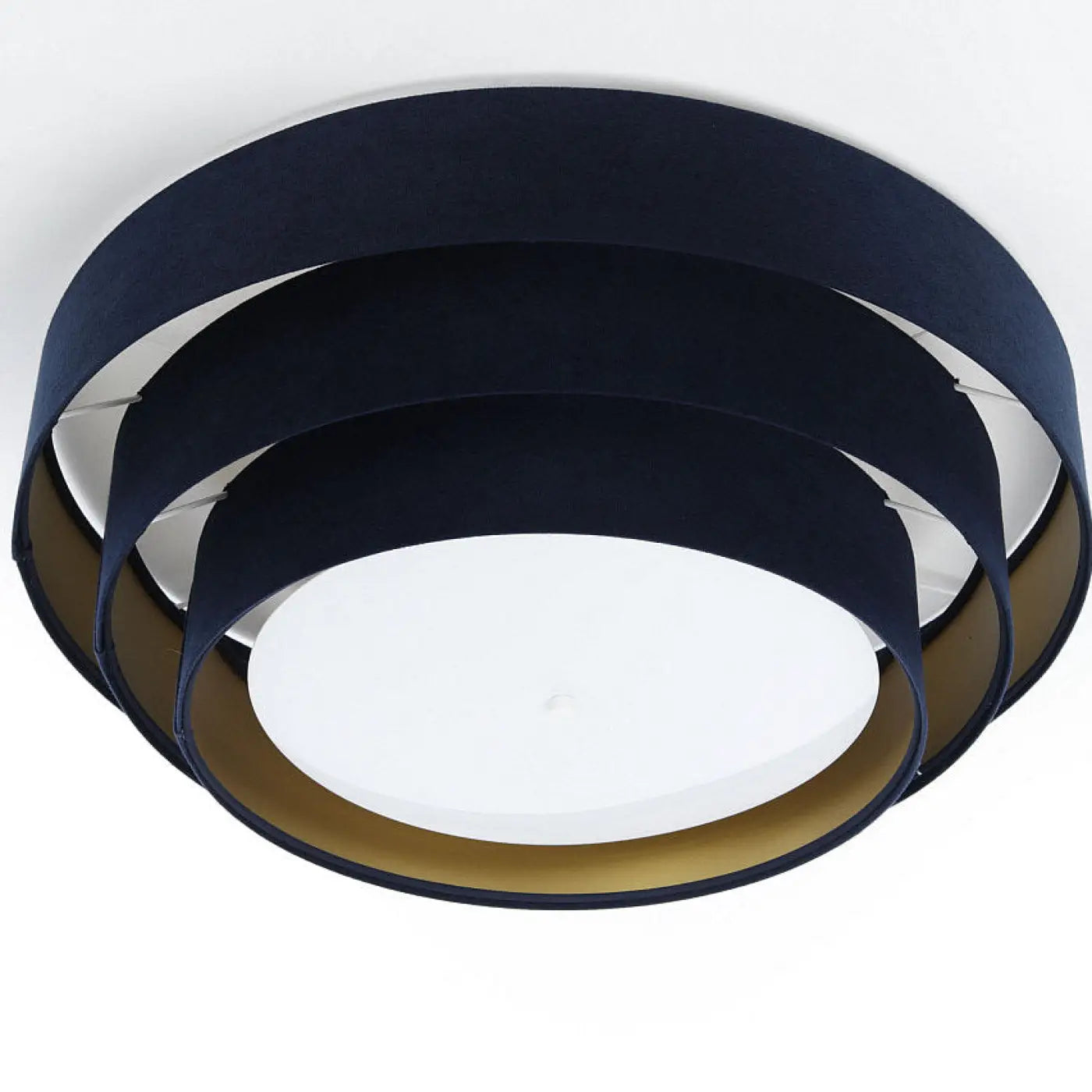 Luminaire Plafonnier Elegant - Triniti Veloursstoff (Bleu Marine/Doré)