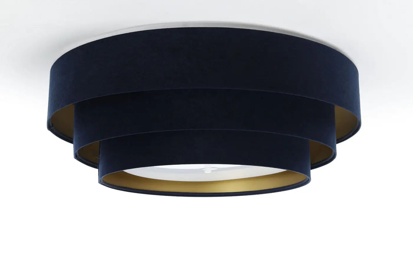 Luminaire Plafonnier Elegant - Triniti Veloursstoff (Bleu Marine/Doré)