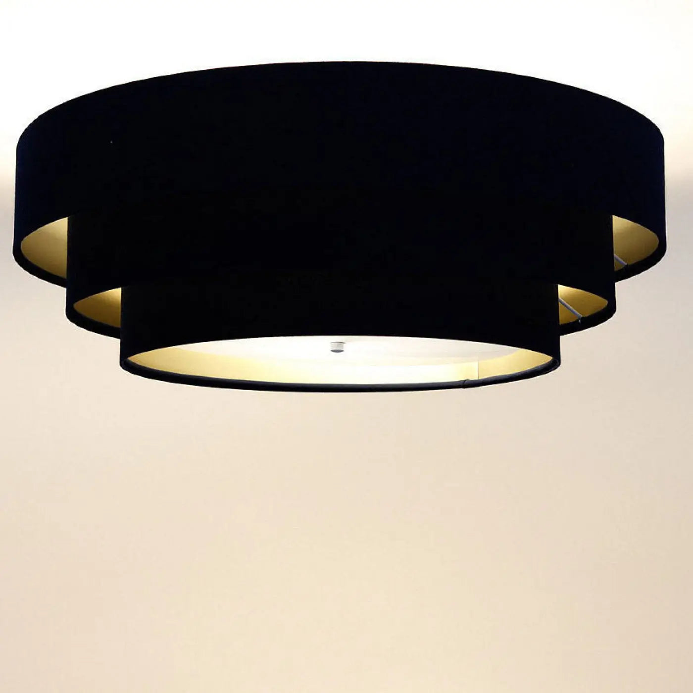 Luminaire Plafonnier Elegant - Triniti Veloursstoff (Bleu Marine/Doré)