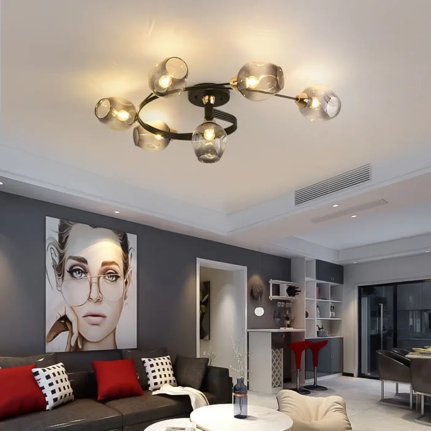 Luminaire Plafonnier Elegant en Verre - Cotrage