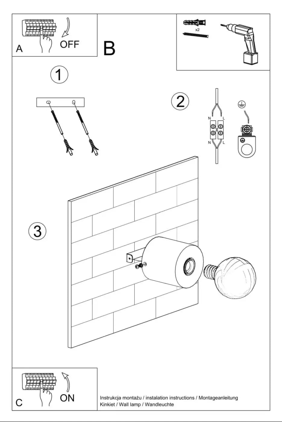 Applique Murale Minimaliste - Salgado (Béton)