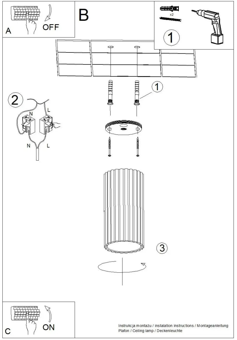Luminaire Plafonnier - Ivar (Blanc) Led 3000K