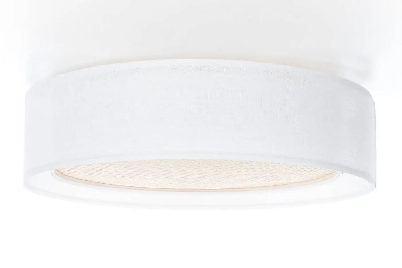 Luminaire Plafonnier Design en Rotin - Puro Rattan (Blanc/Crème)