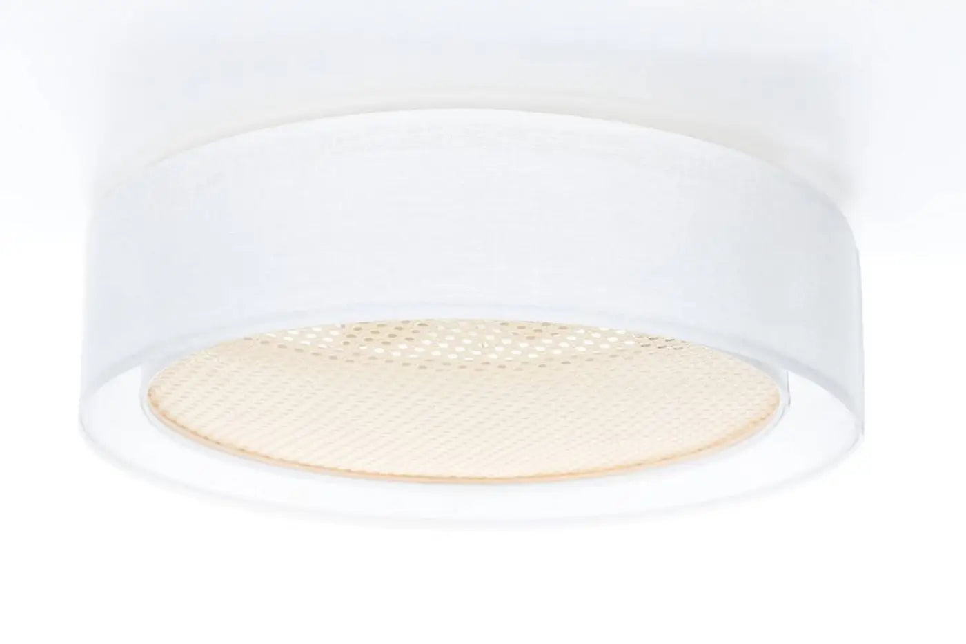 Luminaire Plafonnier Design en Rotin - Puro Rattan (Blanc/Crème)
