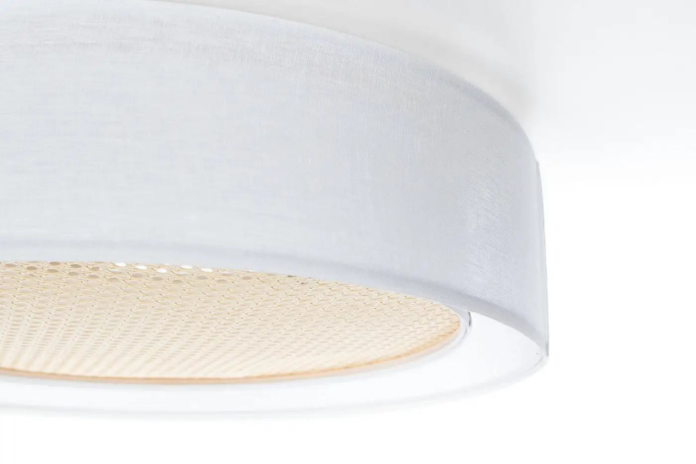 Luminaire Plafonnier Design en Rotin - Puro Rattan (Blanc/Crème)