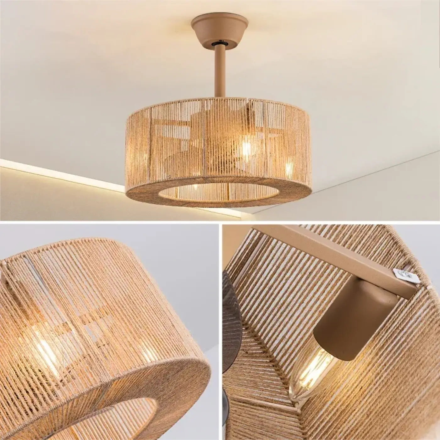 Luminaire Plafonnier Design en Rotin - Rotim