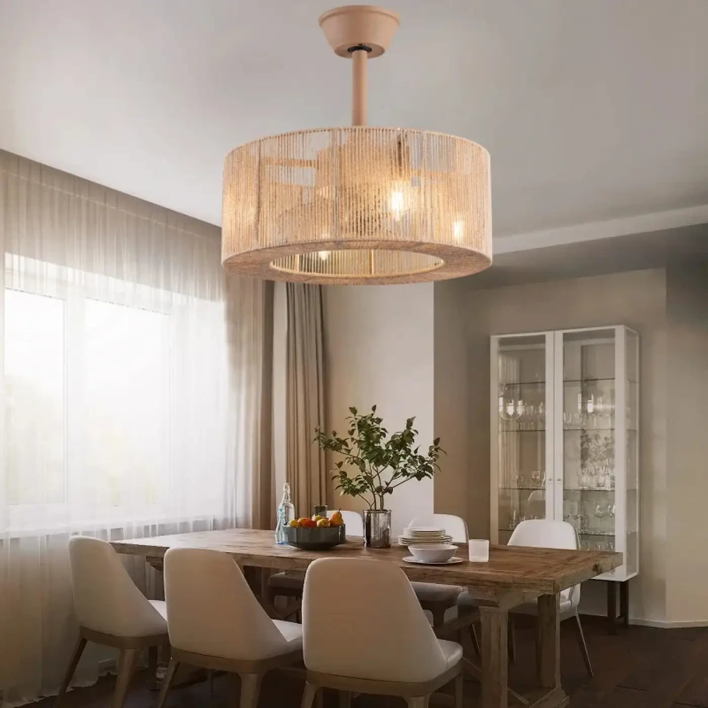 Luminaire Plafonnier Design en Rotin - Rotim