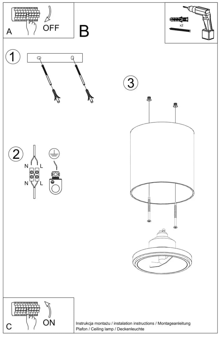Plafonnier Design - Tiube (Gris)