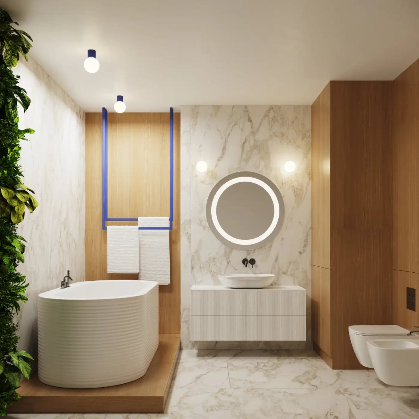 Luminaire Plafonnier Minimaliste - Halo (Ultramarine)