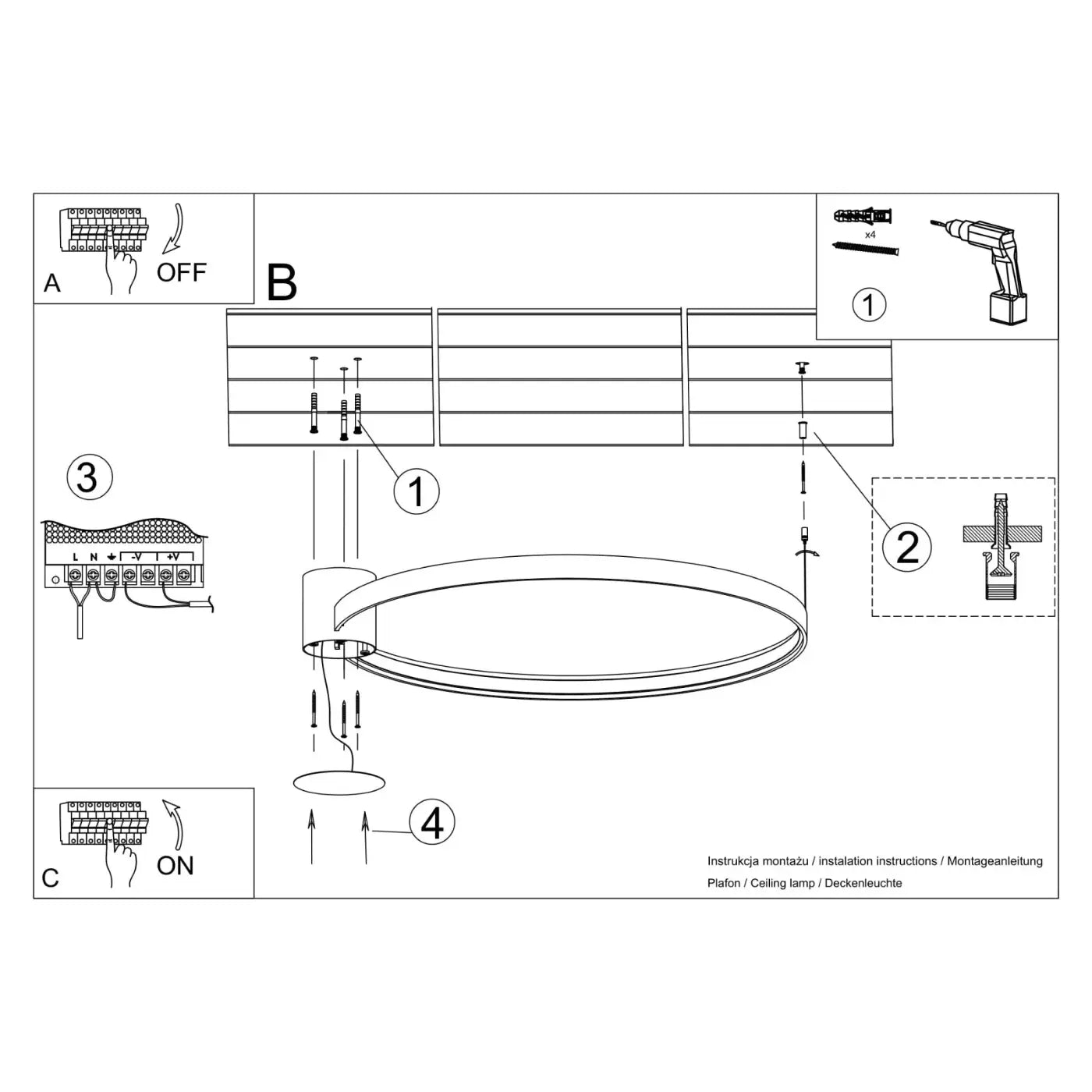 Luminaire Plafonnier Design - Rio 110 3000K (Doré)