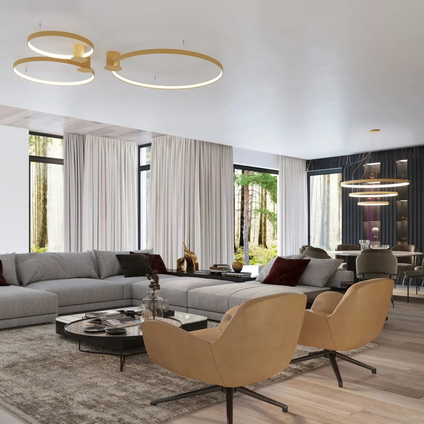 Luminaire Plafonnier Design - Rio 110 3000K (Doré)