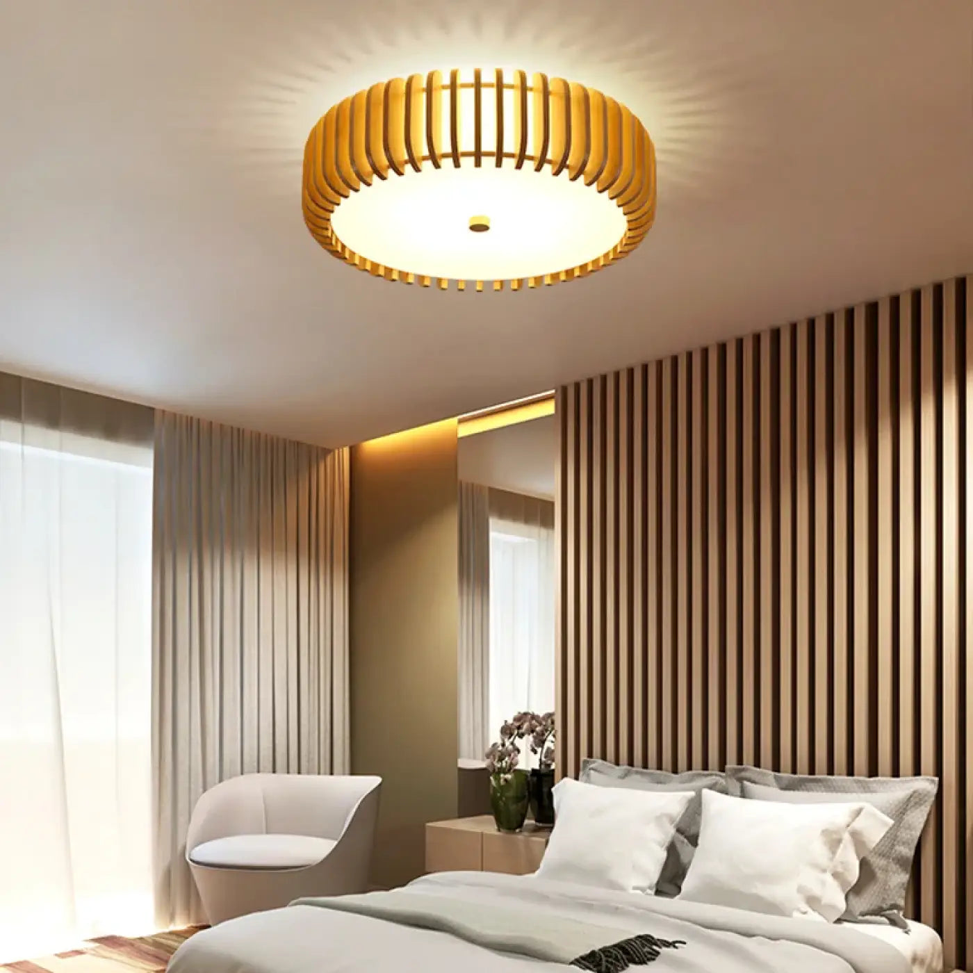 Luminaire Plafonnier Design en Bois - Batou