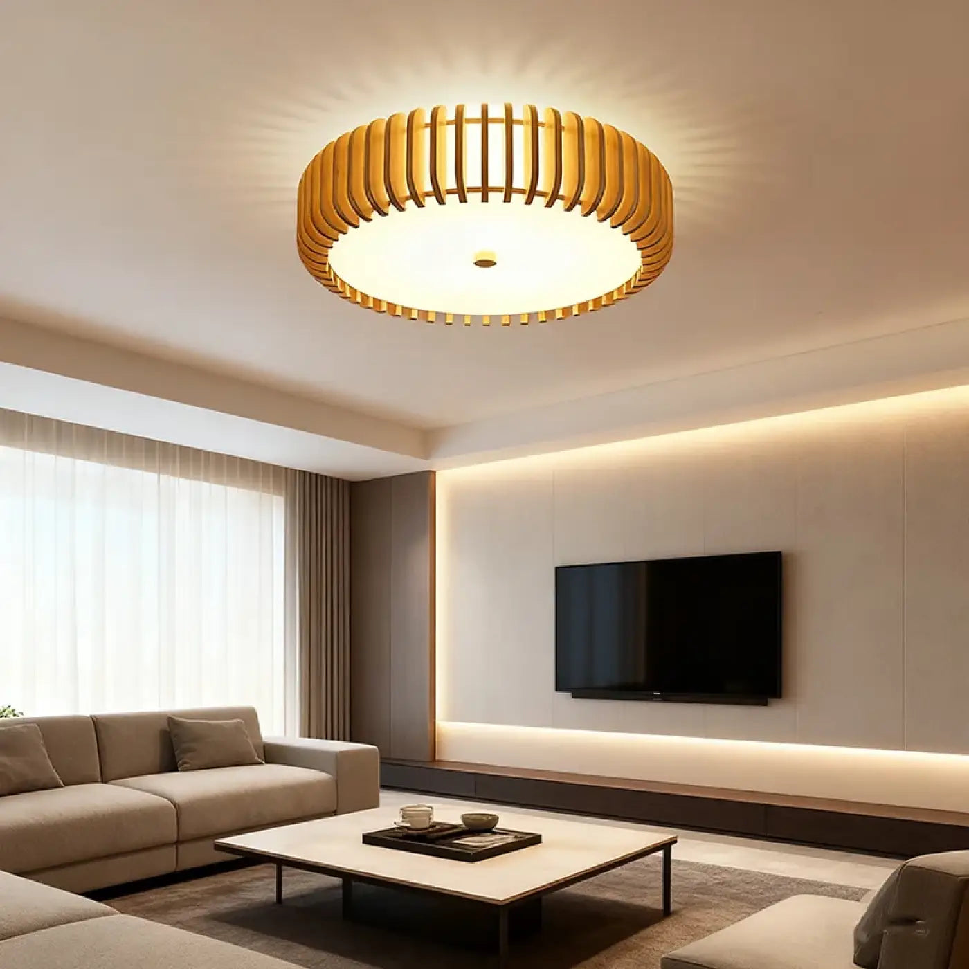 Luminaire Plafonnier Design en Bois - Batou