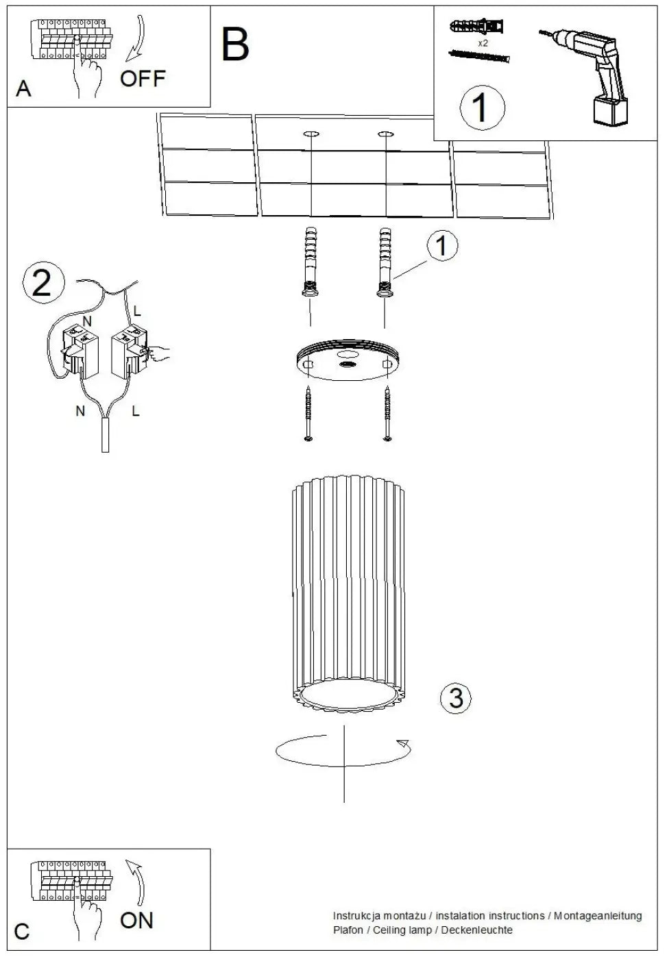 Luminaire Plafonnier Moderne - Ivar (Moka) Led 3000K