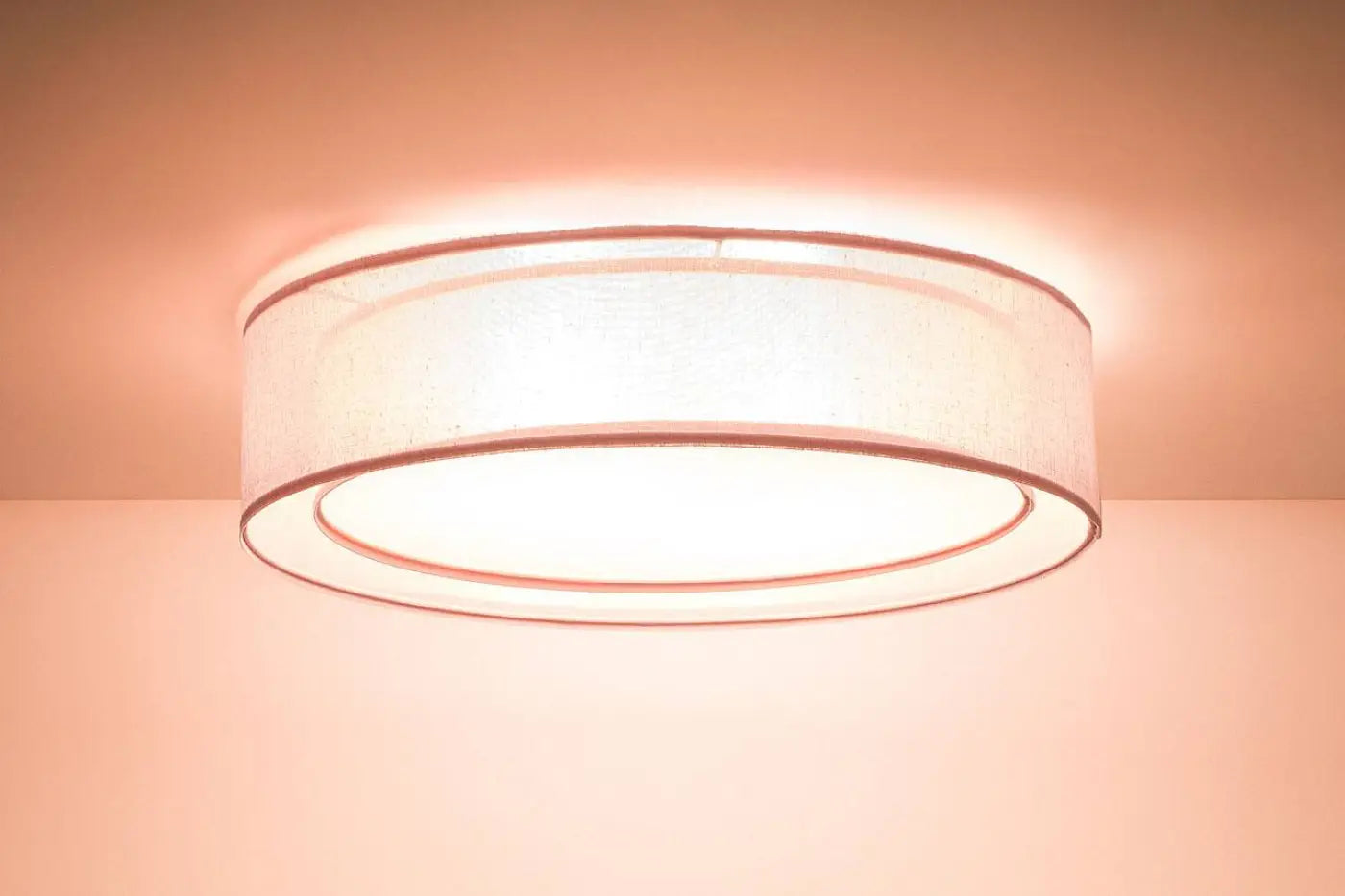 Luminaire Plafonnier Design en Tissu - Puro (Rose Clair)