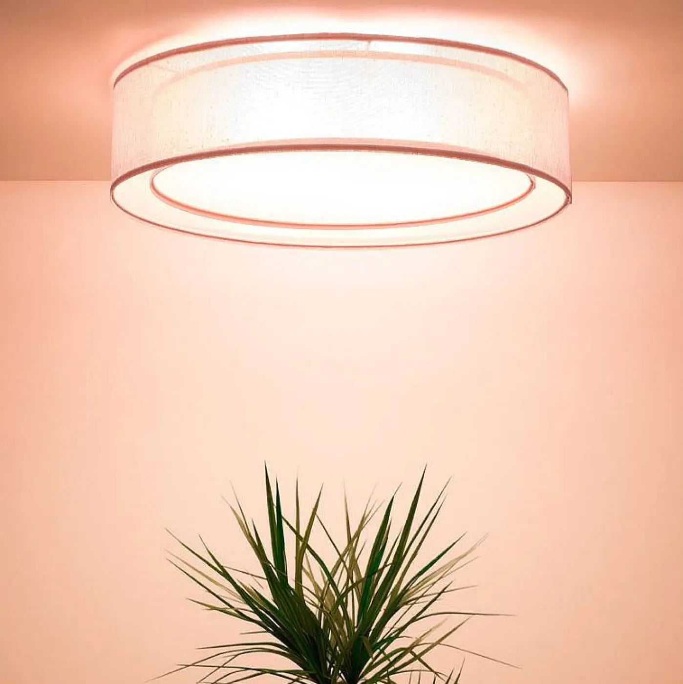 Luminaire Plafonnier Design en Tissu - Puro (Rose Clair)