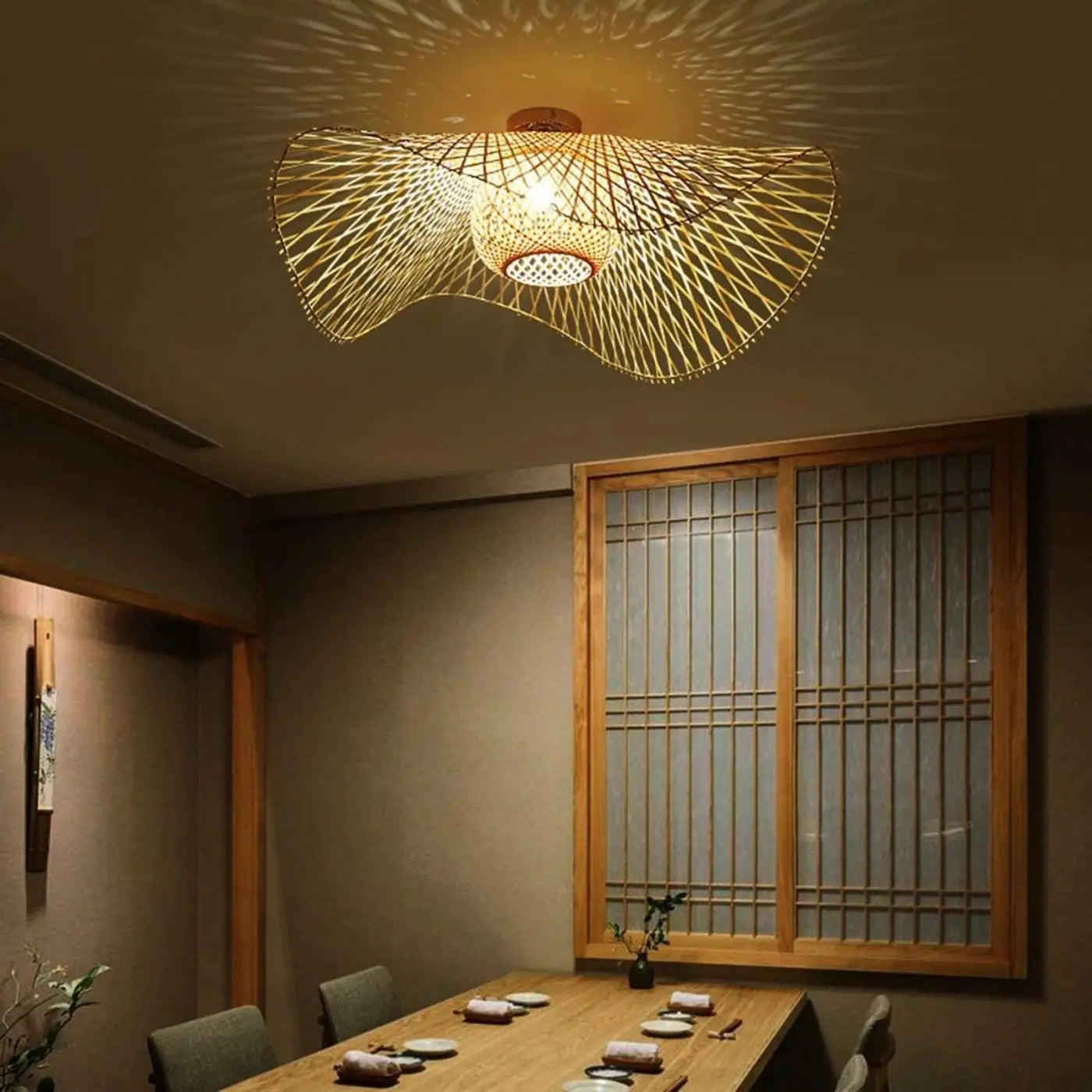 Luminaire Plafonnier en Rotin - Tisse