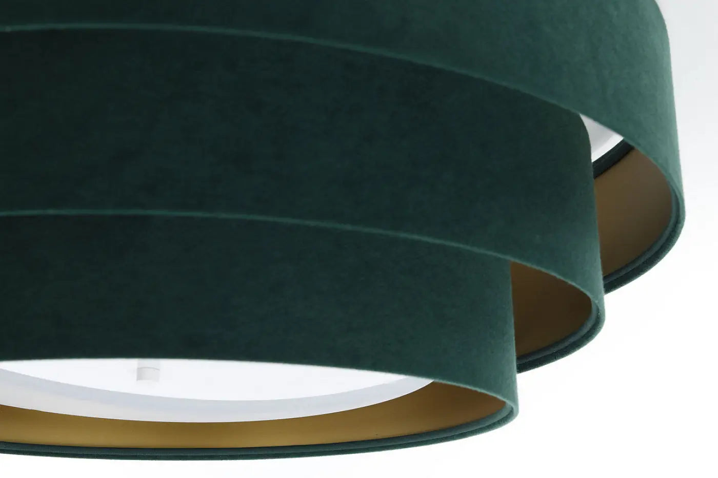 Luminaire Plafonnier Chic en Tissu - Triniti Veloursstoff (Vert/Doré)