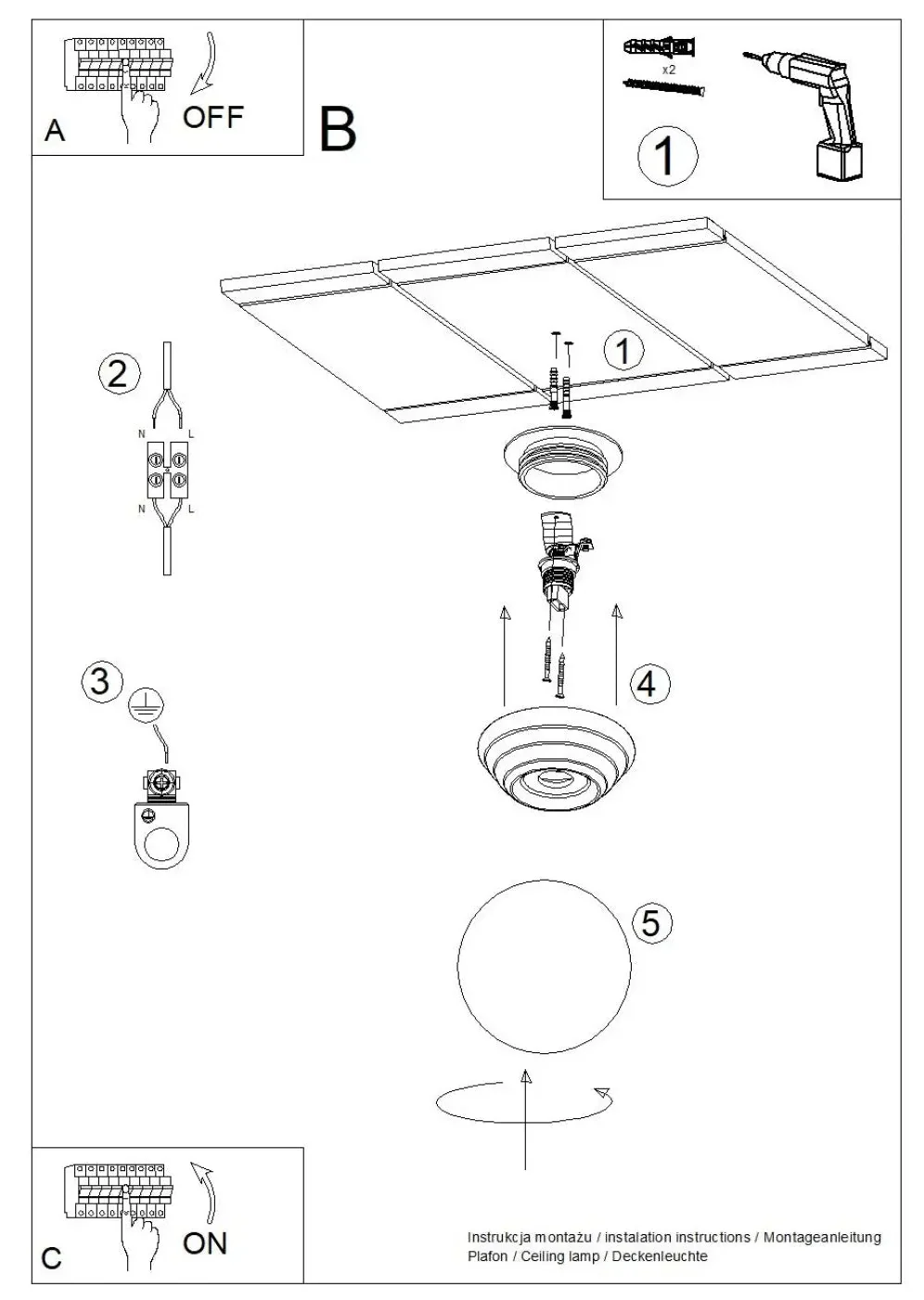 Luminaire Plafonnier Design - Zori (Jaune)