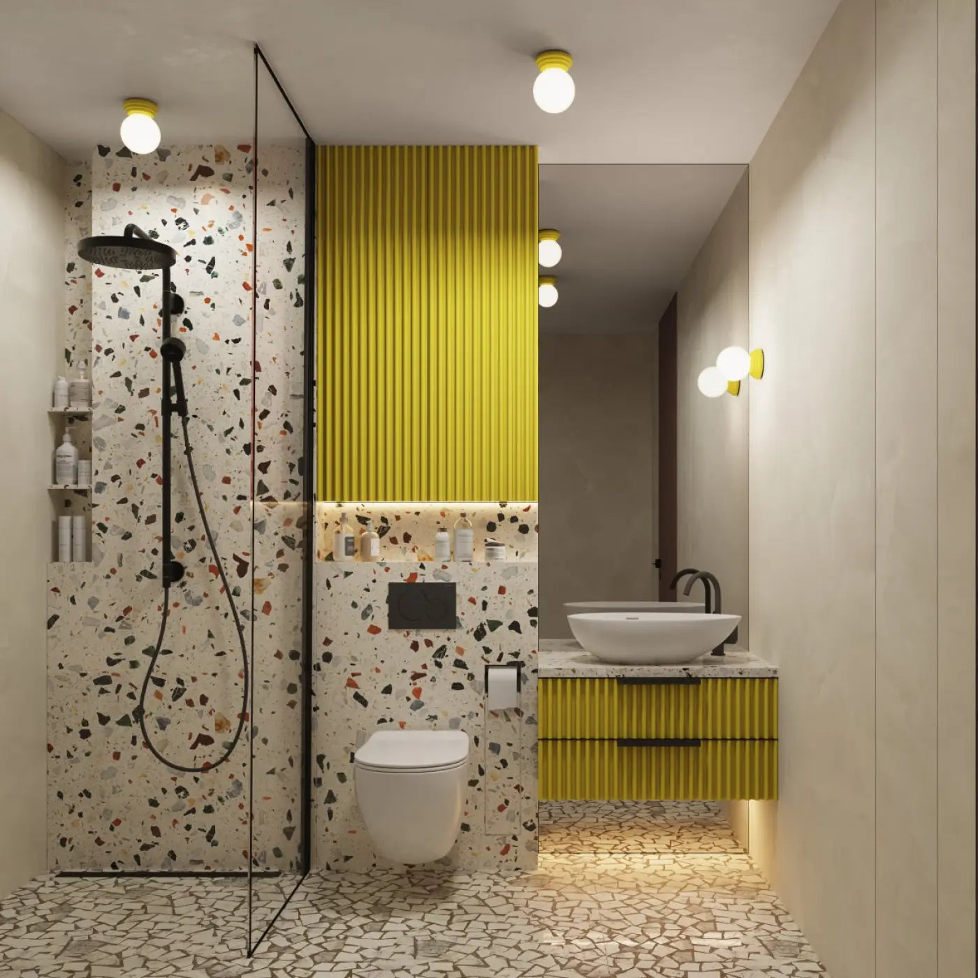 Luminaire Plafonnier Design - Zori (Jaune)