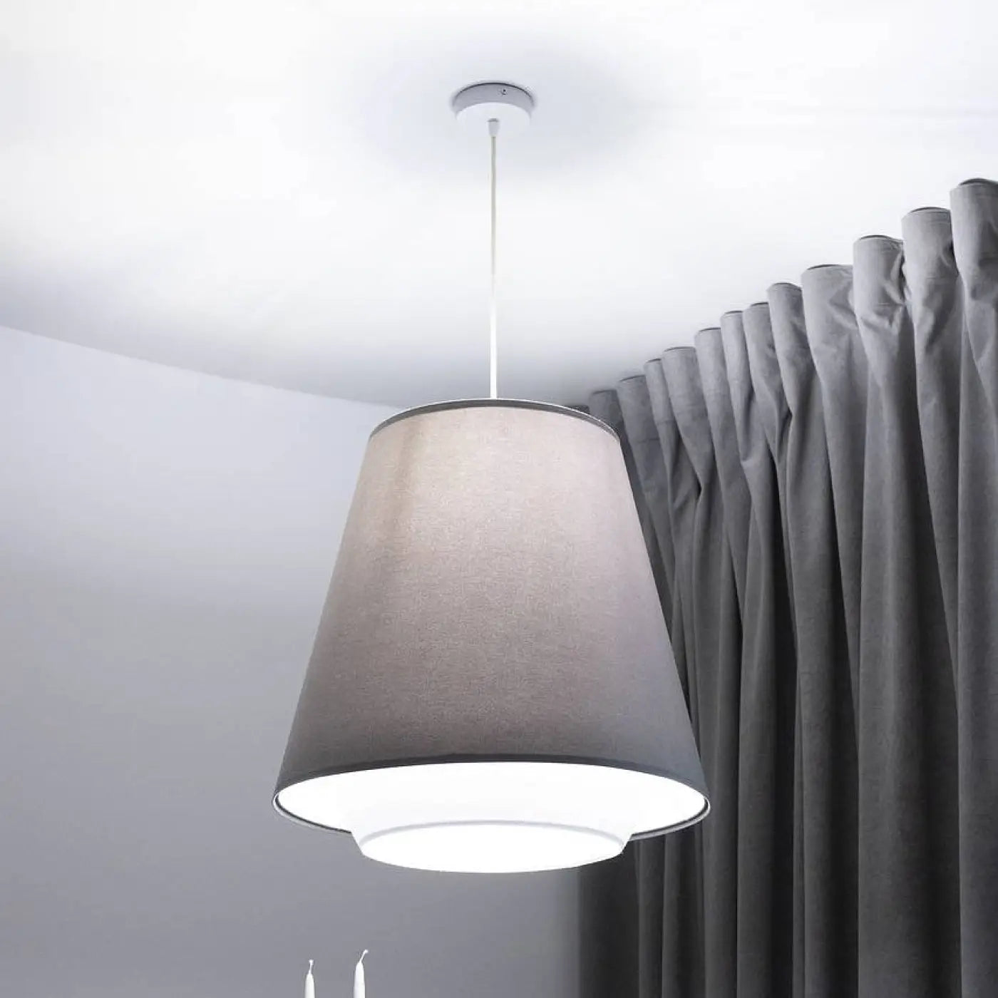 Suspension Luminaire Design - Sensei Doblo (Gris/Blanc/Argent)