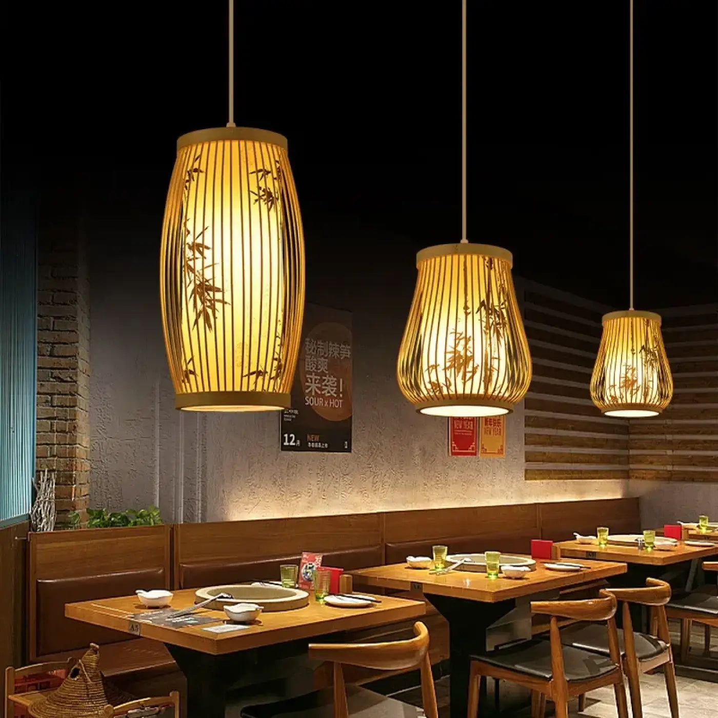 Suspension Luminaire en Bambou - Bati