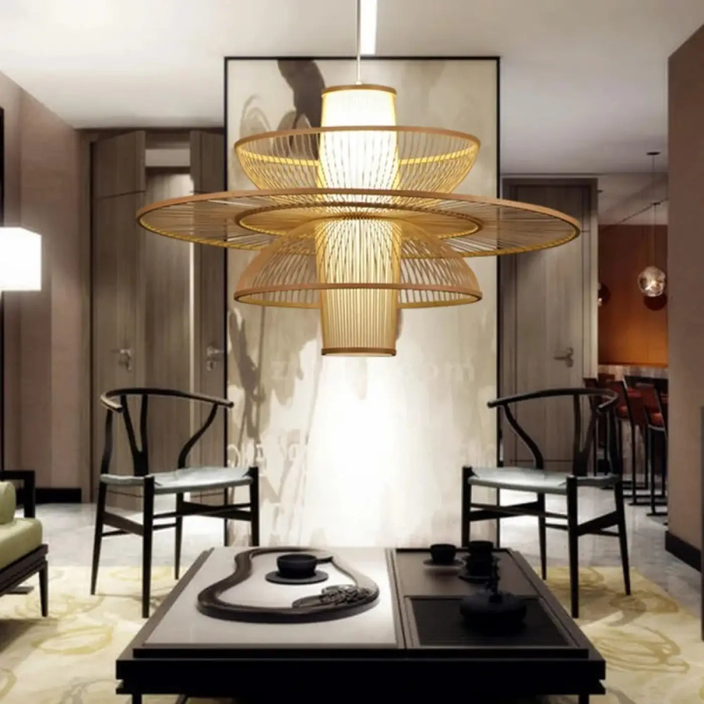 Suspension Luminaire Design en Bambou - Zeni