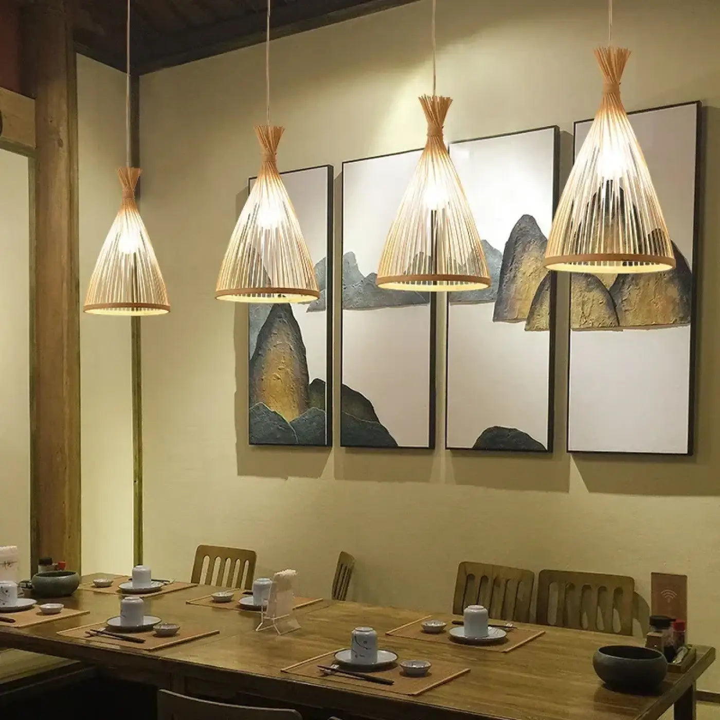 Suspension Luminaire Design en Bambou - Dezy