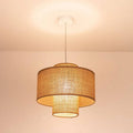 Suspension Luminaire en Tissu - Twin (Beige)