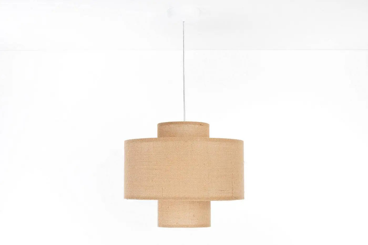 Suspension Luminaire en Tissu - Twin (Beige)