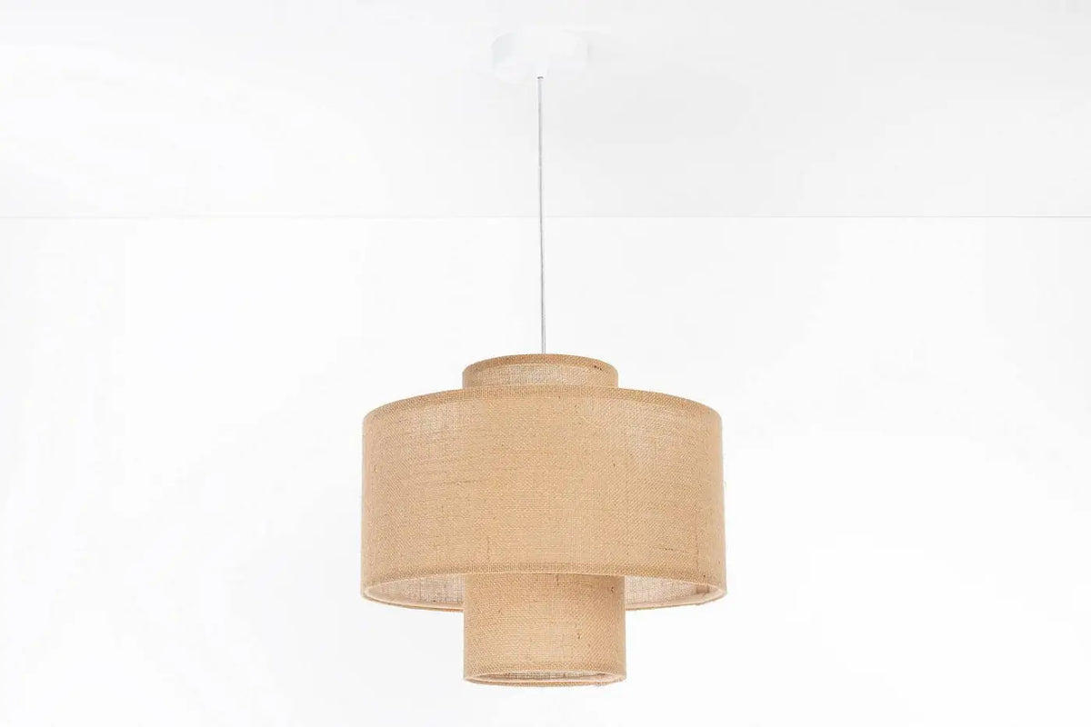 Suspension Luminaire en Tissu - Twin (Beige)