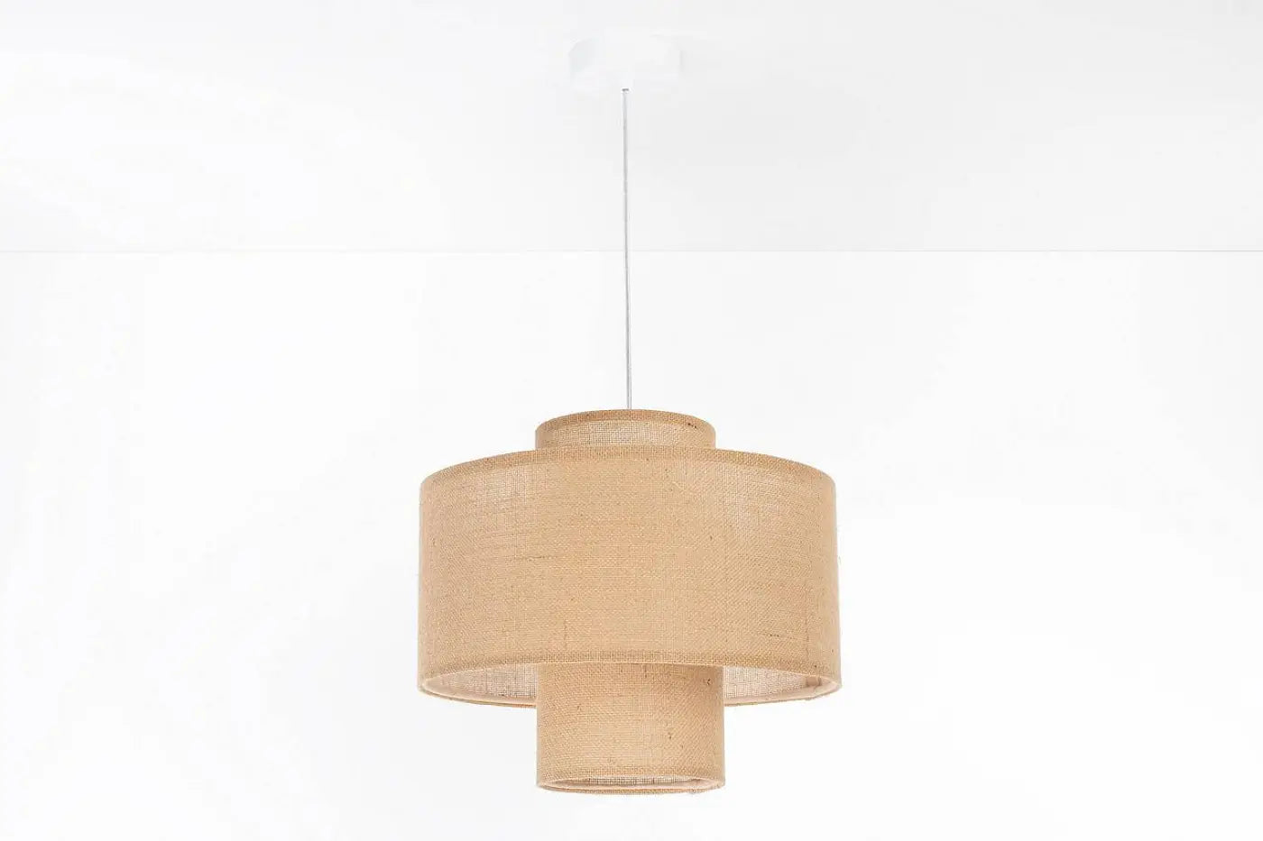 Suspension Luminaire en Tissu - Twin (Beige)