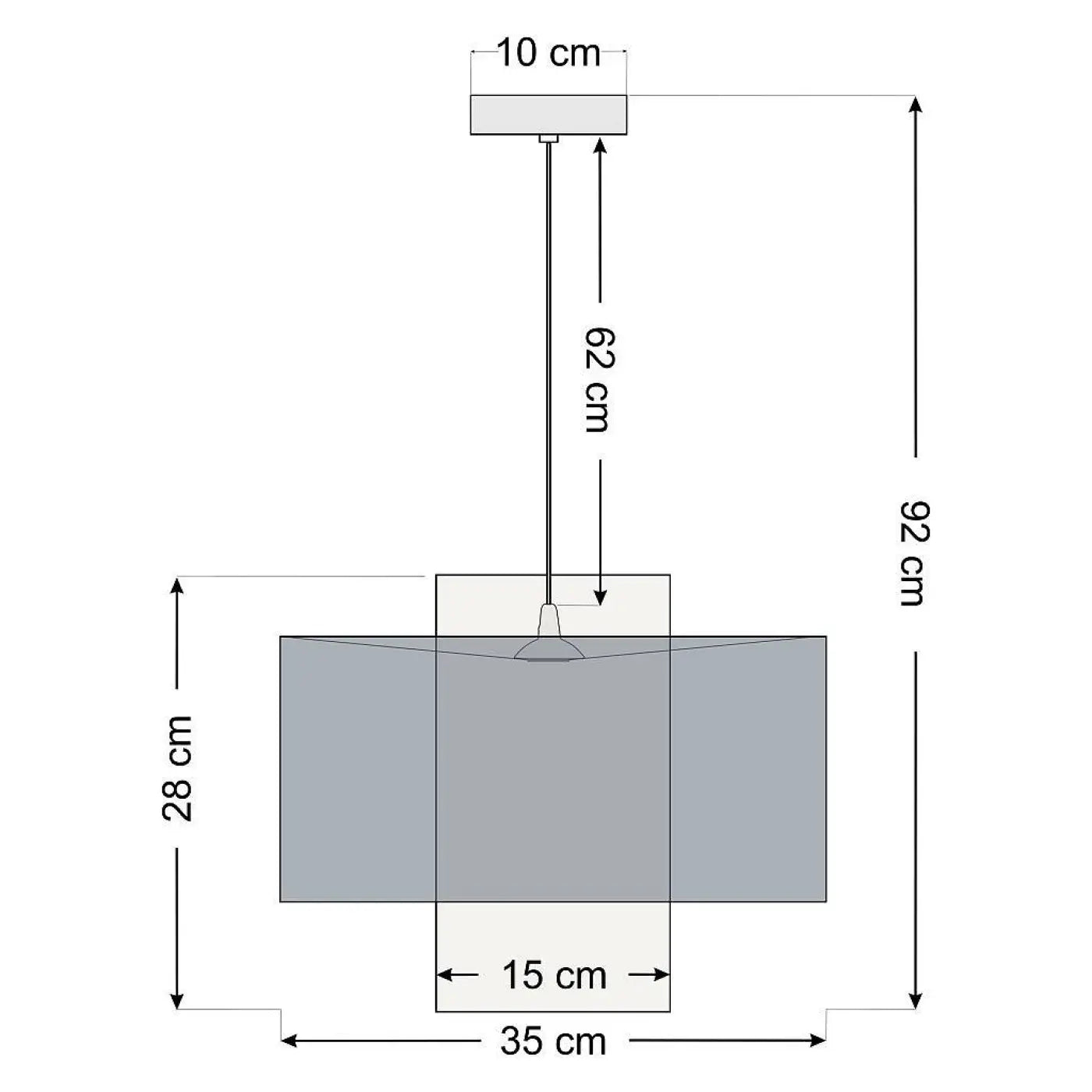 Suspension Luminaire en Tissu - Twin (Blanc Crème)
