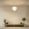 Suspension Luminaire en Tissu - Twin (Blanc Crème)
