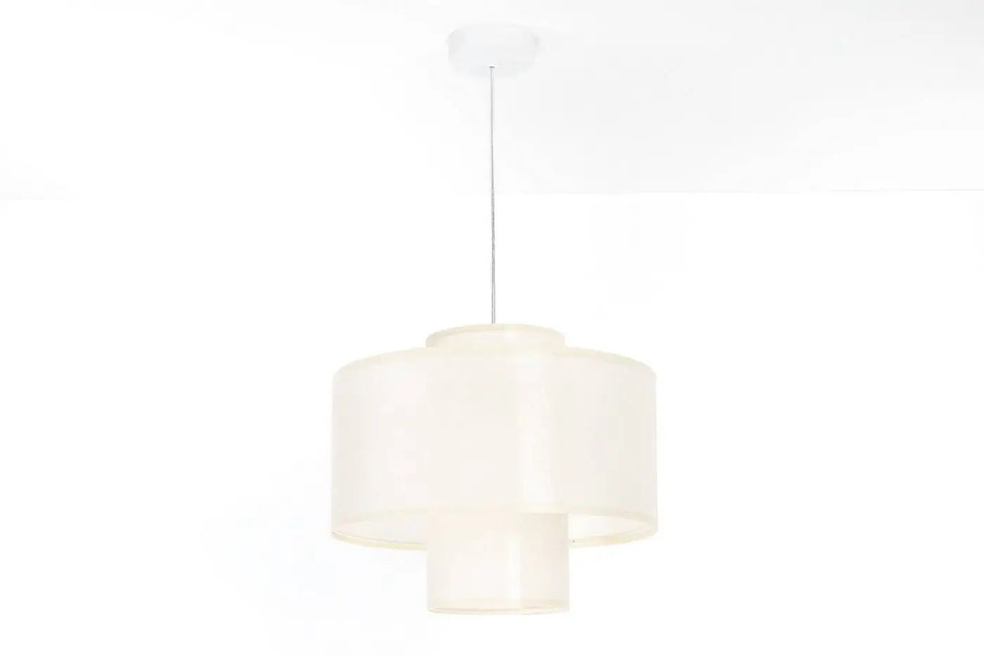 Suspension Luminaire en Tissu - Twin (Blanc Crème)