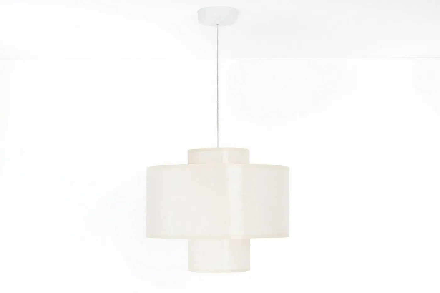 Suspension Luminaire en Tissu - Twin (Blanc Crème)