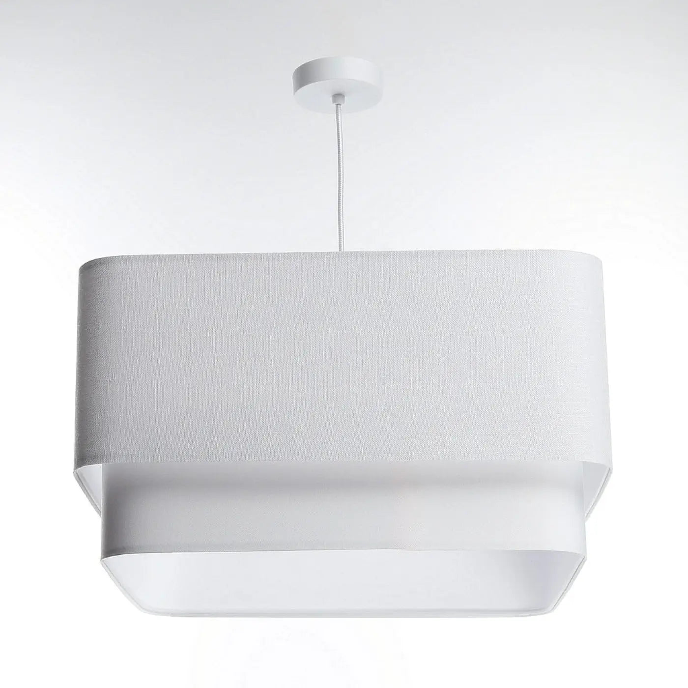 Suspension Luminaire Design en Tissu - Kwadro Duo (Blanc)