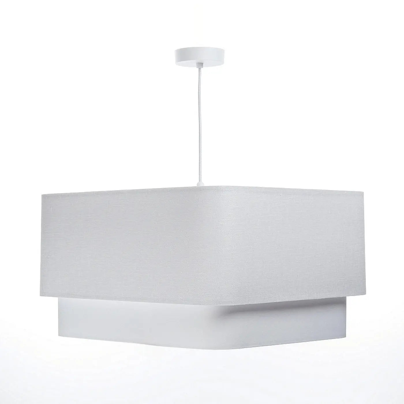 Suspension Luminaire Design en Tissu - Kwadro Duo (Blanc)